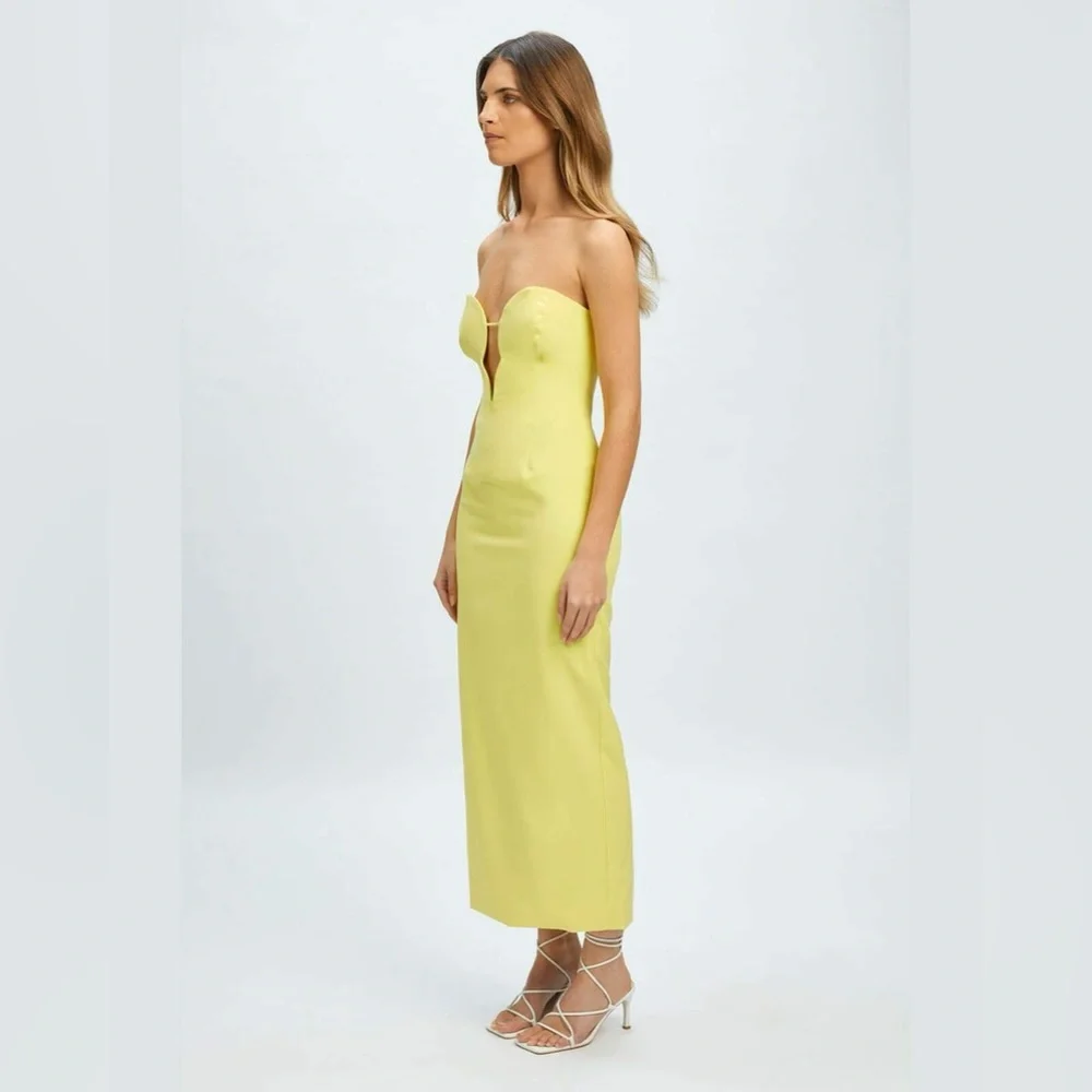 Bardot Strapless Yellow Dress - Picture 3 of 9